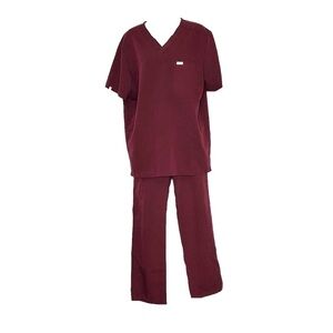 Figs Technical Collection Scrubs, Set, Size M, Burgundy